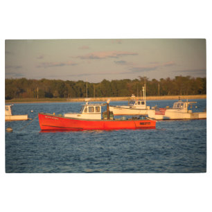 BOATS AT SUNSET 36 x 24 METAL WALL ART