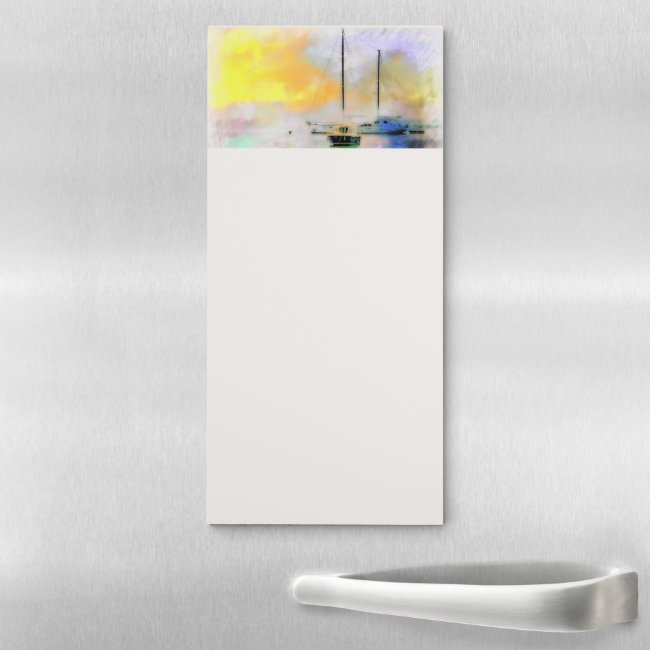 boats at sunset  magnetic notepad