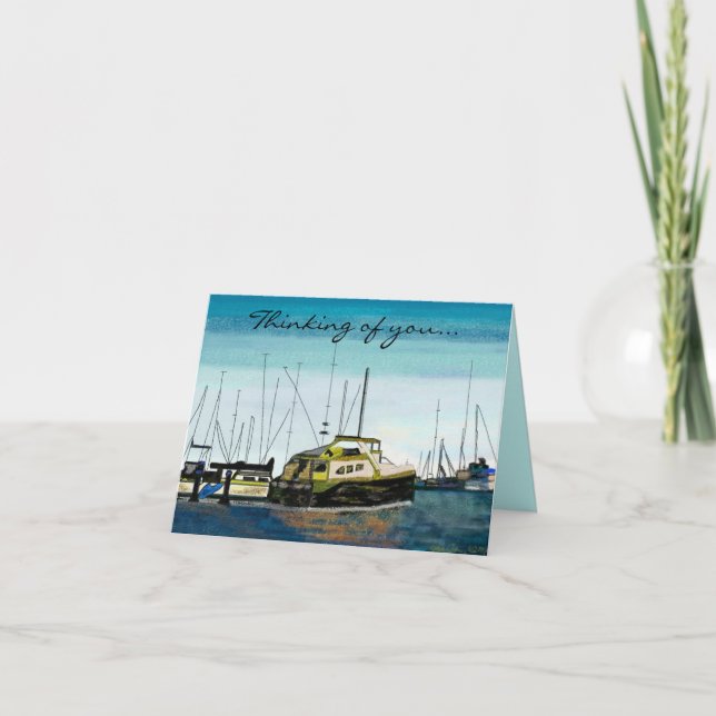 Boats at the Harbor Cards (Front)
