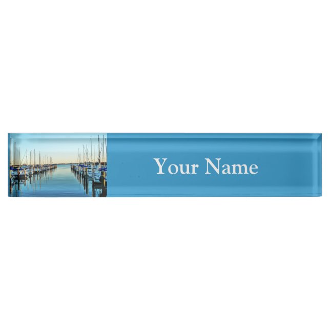 Boats At The Marina by Shirley Taylor Name Plate (Front)