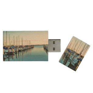 Boats At The Marina by Shirley Taylor Wood USB Flash Drive