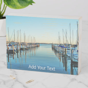 Boats at the Marina by Shirley Taylor Wooden Box Sign