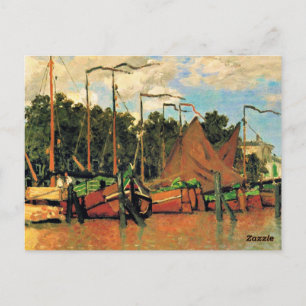 Boats at Zaandam by Claude Monet, Postcard
