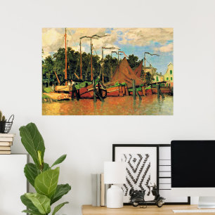 Boats at Zaandam by Claude Monet, Poster