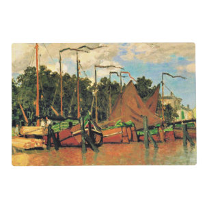 Boats at Zaandam by Monet, Laminated Placemat