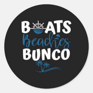 Boats Beaches Bunco Cruise Travel Girls Game Trip  Classic Round Sticker
