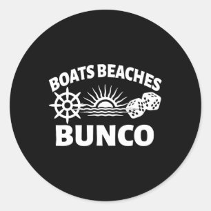 Boats Beaches Bunco Cruise Travel Girls Game Trip Classic Round Sticker