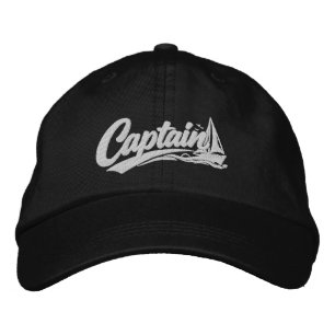 Boats Captain Simple Bold Typography Style Embroidered Baseball Cap