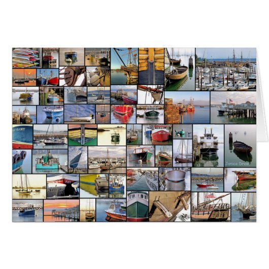 Boats collage cards (Front Horizontal)