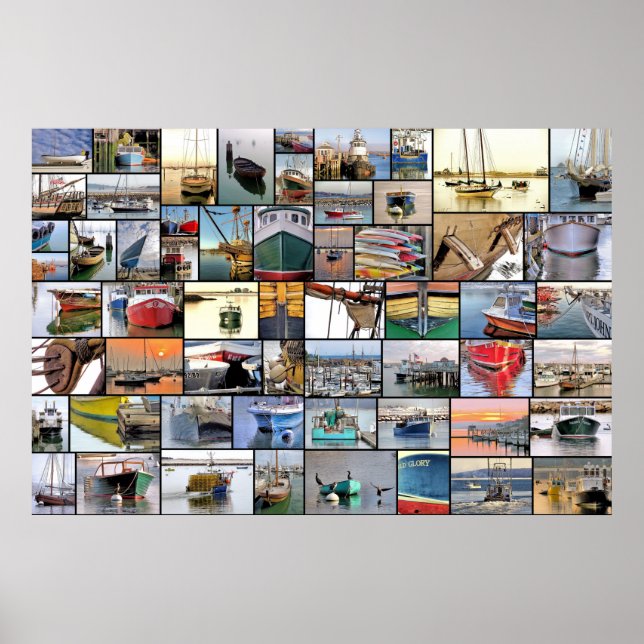 Boats collage poster 36 x 24 (Front)