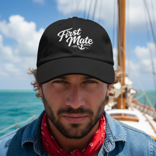 Boats First Mate Simple Bold Typography Style Hat