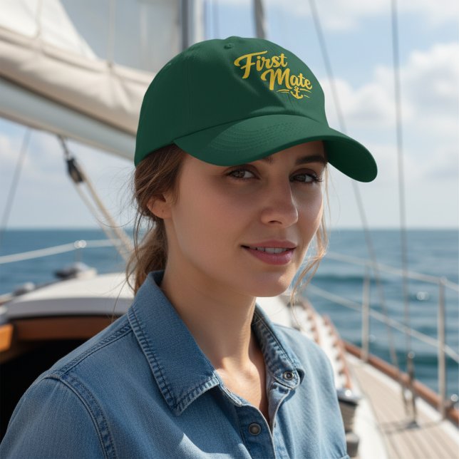 Boats First Mate Simple Bold Typography Style Hat (Boats First Mate Simple Bold Typography Style Hat by Ricaso - available in other colors in store)