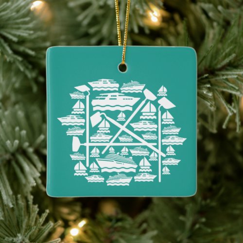 Boats &amp; Hoes Ceramic Ornament