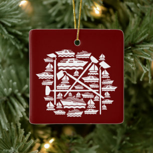 Boats & Hoes Ceramic Ornament