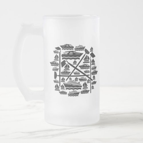 Boats  Hoes Frosted Glass Beer Mug