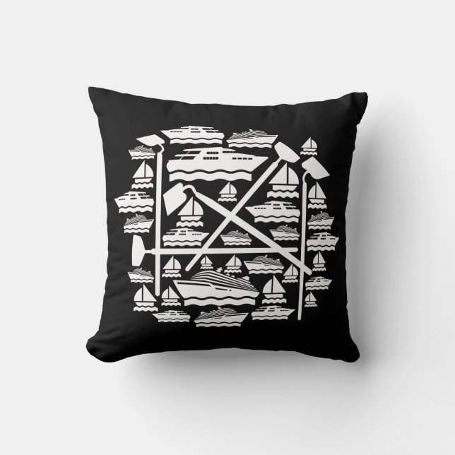 Boats & Hoes Throw Pillow (Front)