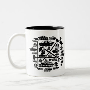 Boats & Hoes Two-Tone Coffee Mug
