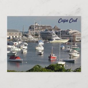 Boats in a Cape Cod Harbor during Summer Postcard