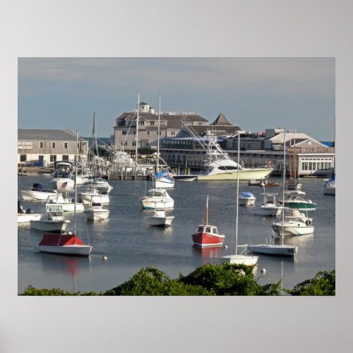 Boats in a Cape Cod Harbor during Summer Poster