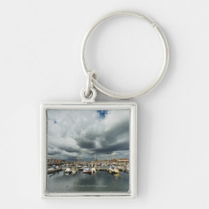 Boats In A Harbor Keychain