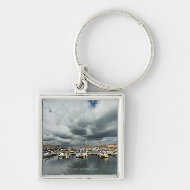 Boats In A Harbor Keychain (Front)