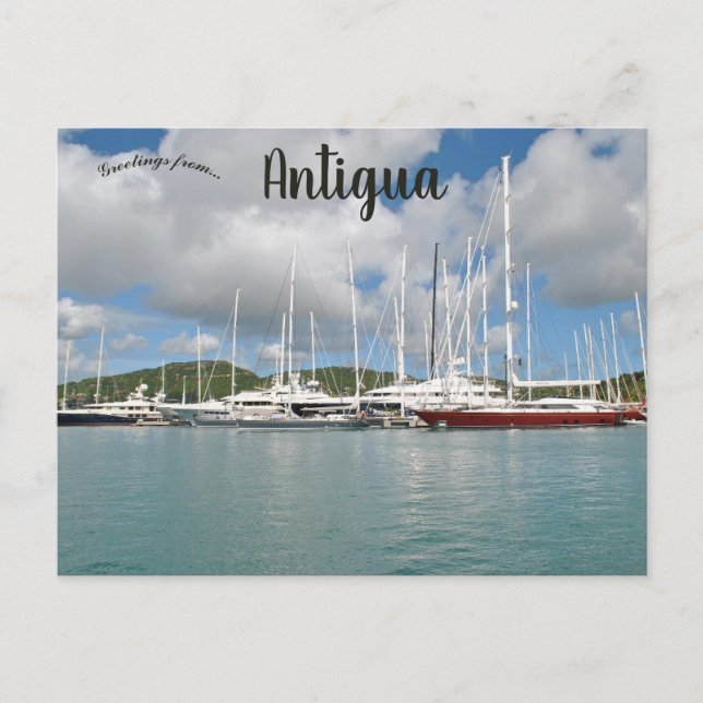 Boats in Antigua Postcard (Front)