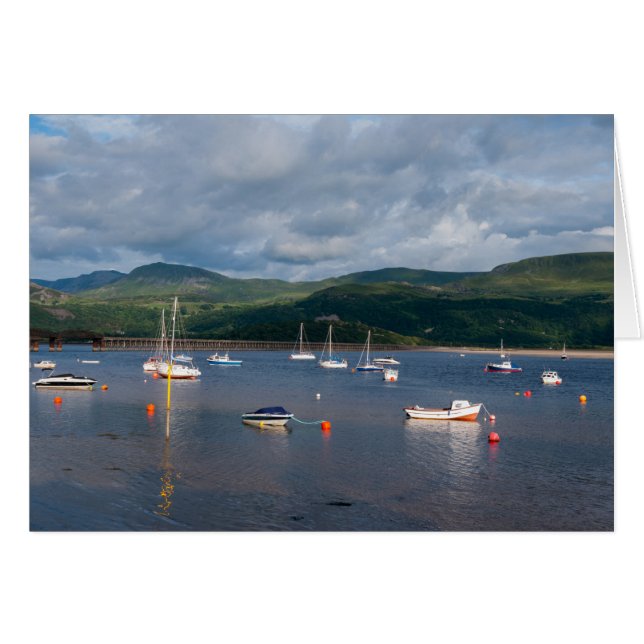 Boats in Barmouth Harbour Cards (Front Horizontal)