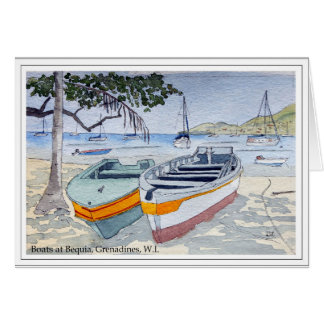 Boats in Bequia, Grenadines, W.I. Cards