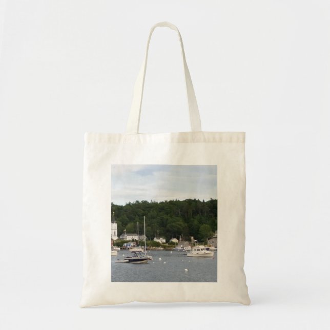 Boats in Boothbay Harbor Budget Tote Bag (Front)