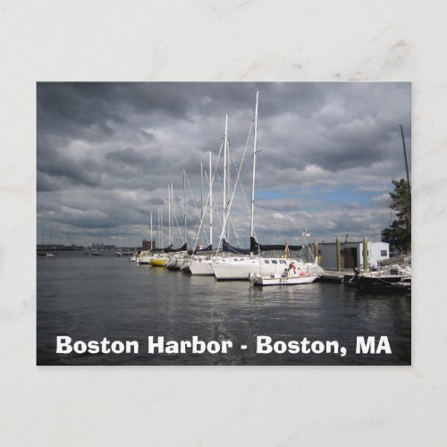 Boats in Boston Harbor Postcard