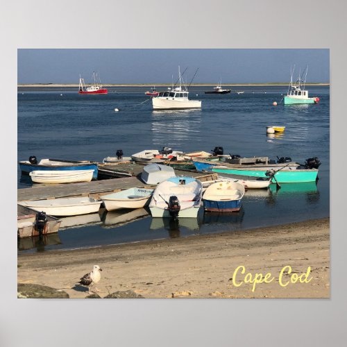 Boats in Chatham Harbor Cape Cod Summer Poster