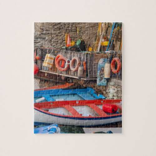 Boats in Cinque Terre Italy Jigsaw Puzzle