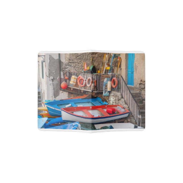 Boats in Cinque Terre Italy Passport Holder (Opened)