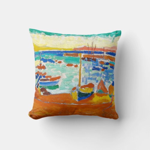 Boats in Collioure  Andre Derain  Throw Pillow