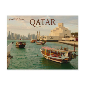 Boats in Doha Qatar Postcard