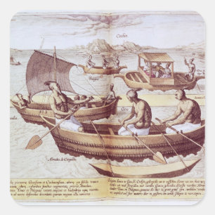 Boats in Goa Square Sticker