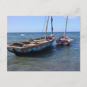 Boats in Haiti Postcard
