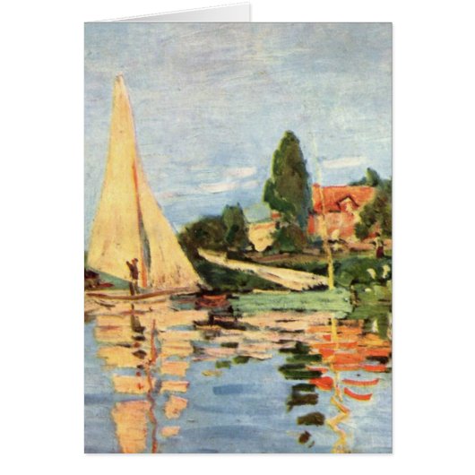 Boats in Harbor painting Cards (Front)