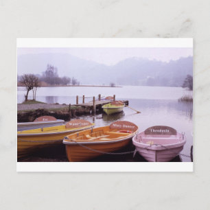 Boats in Lake District Northern England Postcard