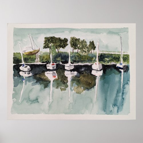 Boats in Port Poster