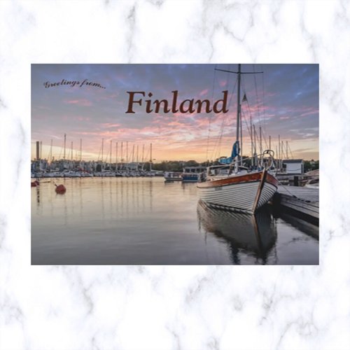 Boats in Sirpalesaari Helsinki Finland Postcard