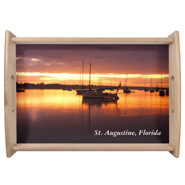Boats in St. Augustine Serving Tray (Front)