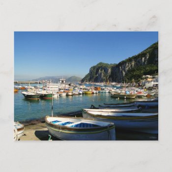 Boats In The Harbor Postcard by birdersue at Zazzle