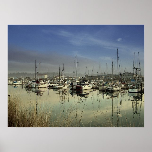Boats In The Harbor Poster (Front)