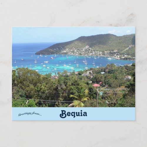Boats in the Harbour in Bequia Postcard