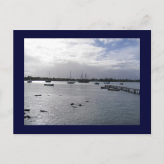 boats in the ocean postcard
