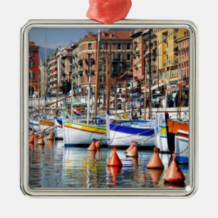 Boats in the port of Nice in France Metal Ornament