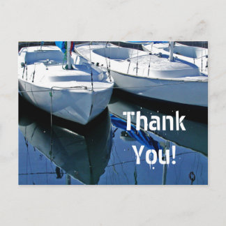 Boats in the Yacht Harbor Thank You Postcard