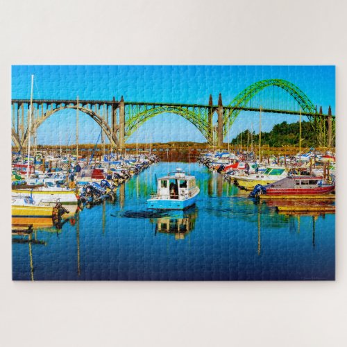 Boats in the Yaquina Bay Marina Newport Oregon Jigsaw Puzzle