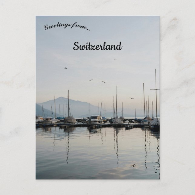 Boats in Zug Switzerland Postcard (Front)